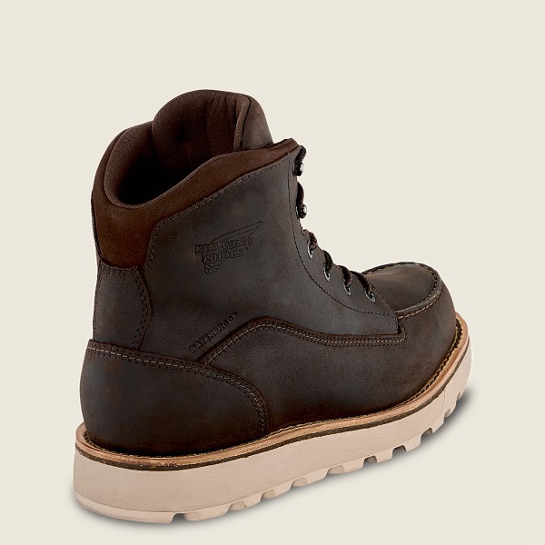 Red Wing Work Boots Dark Brown - Mens Traction Tred Lite - 6-inch Waterproof Soft Toe - 8143-GARLZ